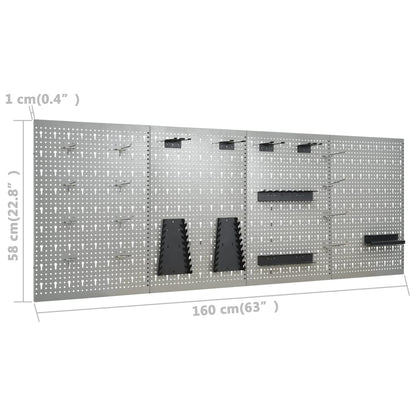 Wall-mounted Peg Boards 4 pcs 40x58 cm Steel