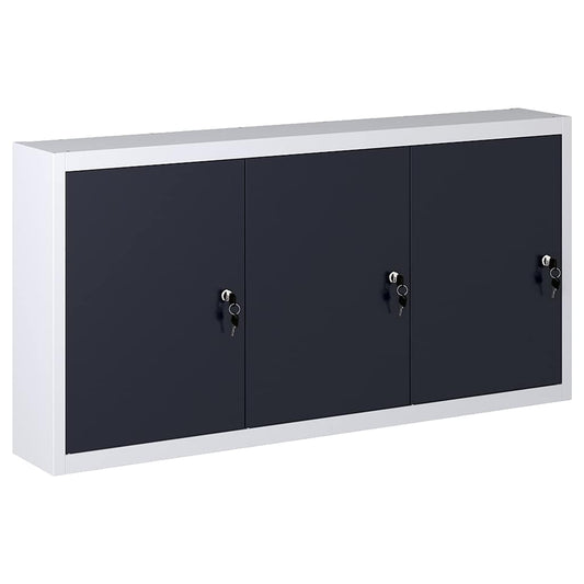 145353 vidaXL Wall Mounted Tool Cabinet Industrial Style Metal Grey and Black