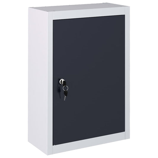 145354 vidaXL Wall Mounted Tool Cabinet Industrial Style Metal Grey and Black