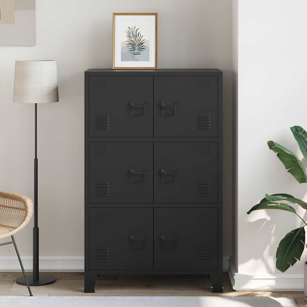 Industrial Storage Chest Black 75x40x120 cm Steel