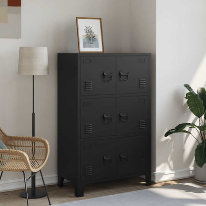 Industrial Storage Chest Black 75x40x120 cm Steel