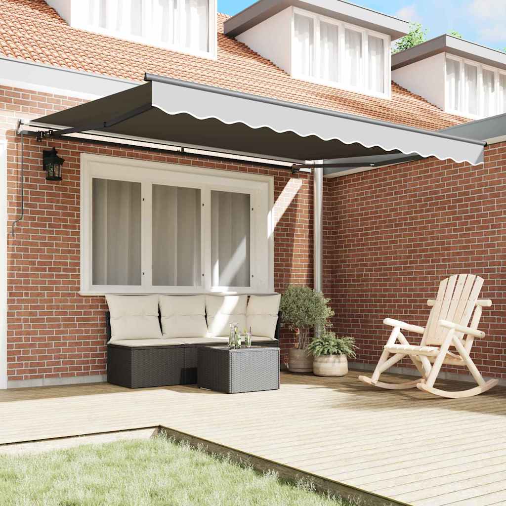 Awning Frame Manual Anthracite 3 x 2.5 m Aluminium