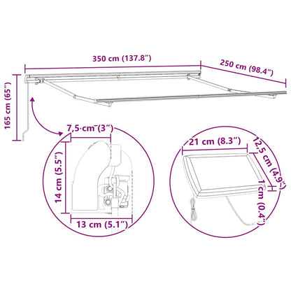 Awning Frame with Manual Anthracite 3.5 x 2.5 m Aluminium