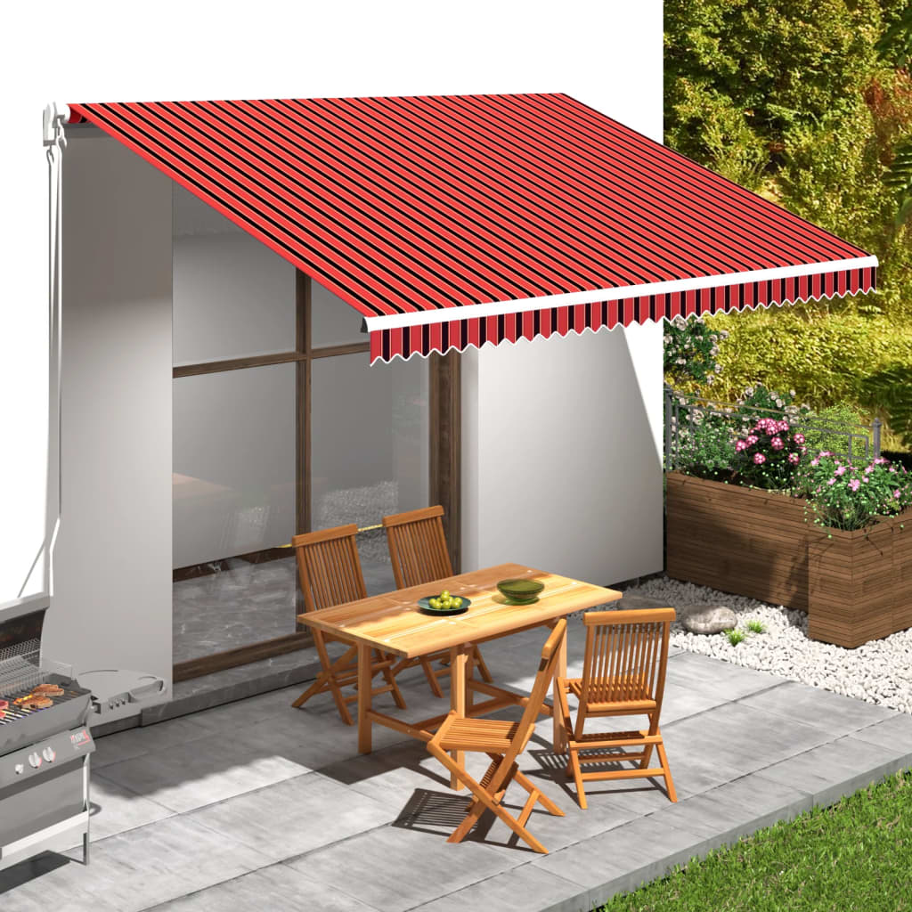 Awning Top Sunshade Canvas Orange and Brown 4.5x3 m