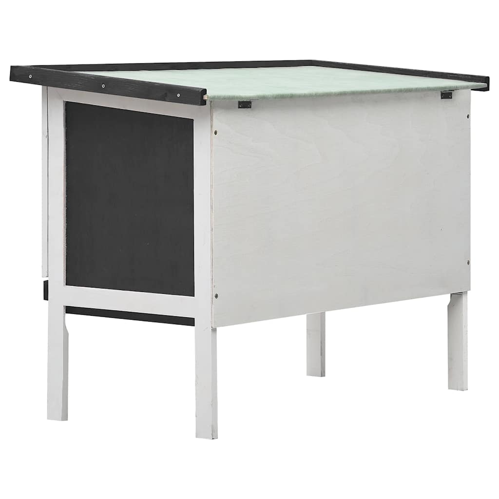 Outdoor Rabbit Hutch 1 Layer Grey Wood