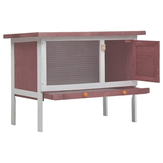 Rabbit Hutch | Brown | Solid pine wood | One size | Rabbit Hutch