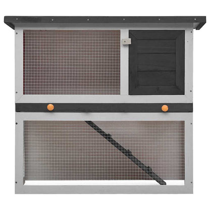 Outdoor Rabbit Hutch 1 Door Grey Wood