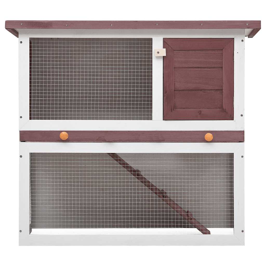 Outdoor Rabbit Hutch 1 Door Brown Wood