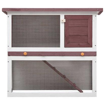 Outdoor Rabbit Hutch 1 Door Brown Wood