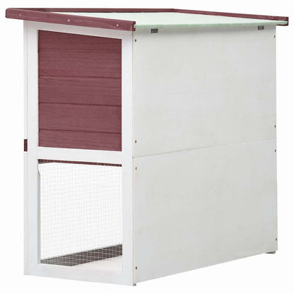 Outdoor Rabbit Hutch 1 Door Brown Wood