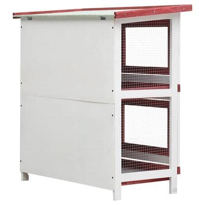 170836 vidaXL Outdoor Rabbit Hutch 4 Doors Red Wood