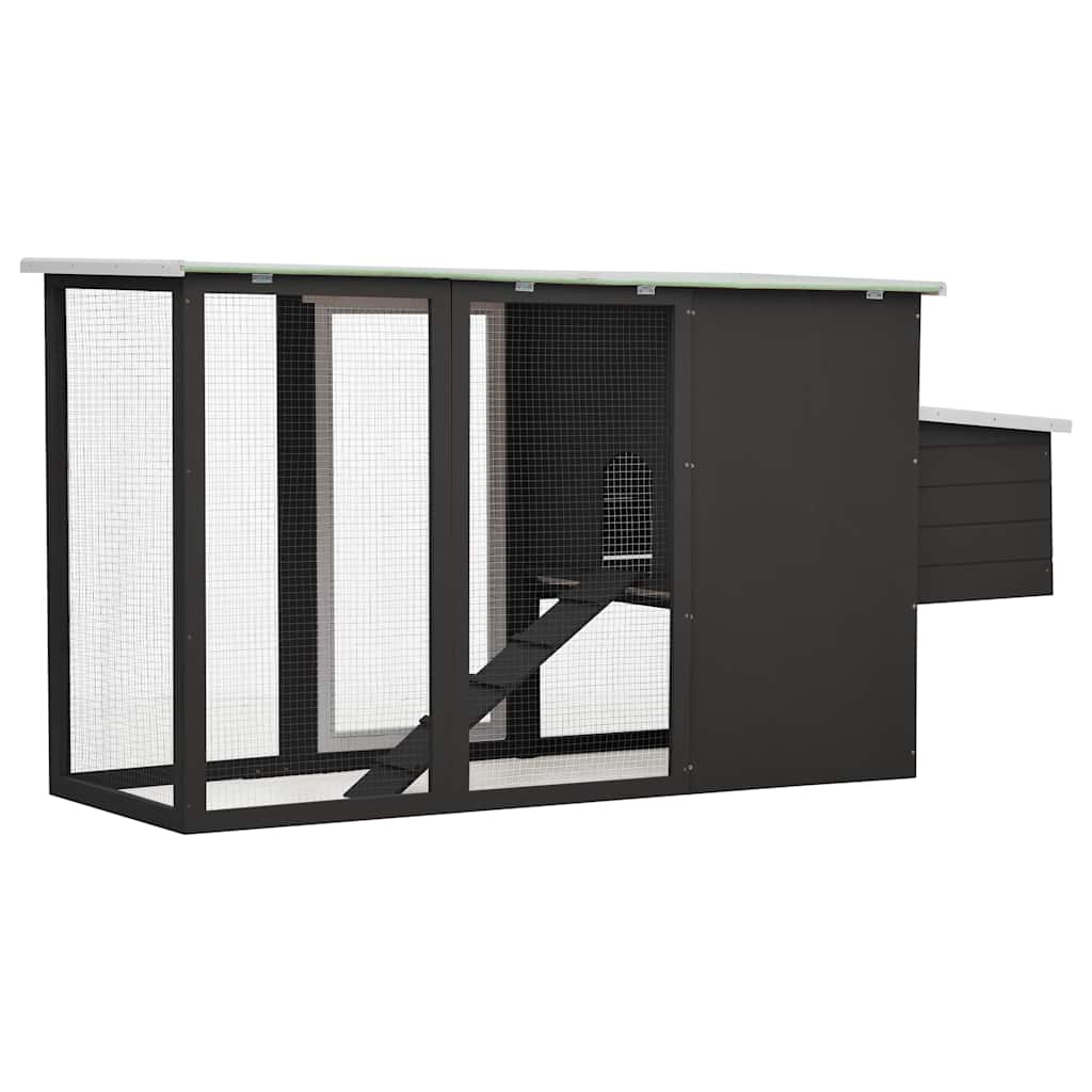 Outdoor Chicken Cage Hen House with 1 Egg Cage Grey Wood
