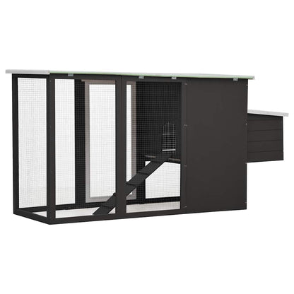 Outdoor Chicken Cage Hen House with 1 Egg Cage Grey Wood