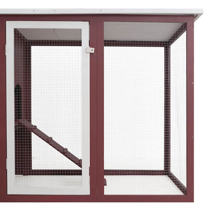 Outdoor Chicken Cage Hen House with 1 Egg Cage Brown Wood