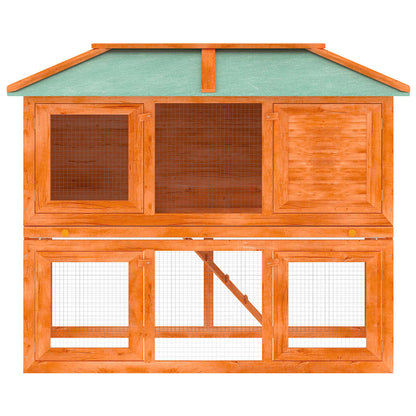 Animal Rabbit Cage Double Floor Wood