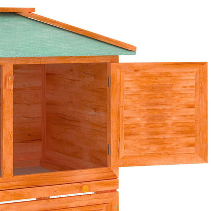 Animal Rabbit Cage Double Floor Wood