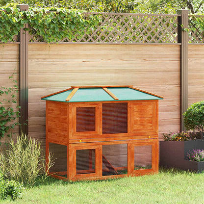 Animal Rabbit Cage Double Floor Wood