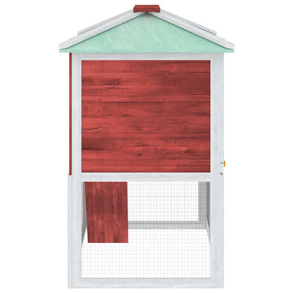 170851 vidaXL Animal Rabbit Cage Double Floor Red Wood