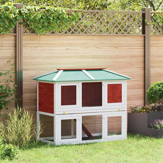 Animal Cage | White & Red | Fir Wood, Plywood, Iron Wire