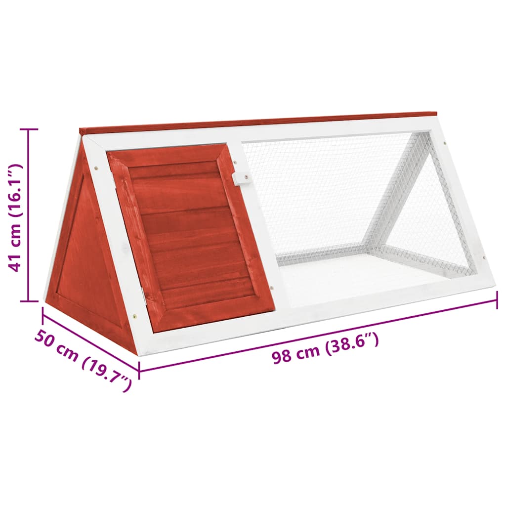Animal Rabbit Cage Red Wood