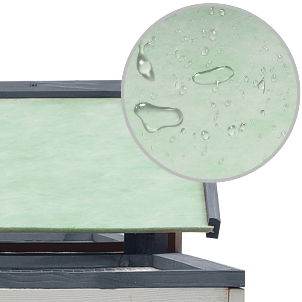 Rabbit Hutch Grey 310x70x87 cm Solid Pine & Fir Wood