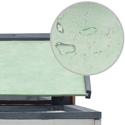 Rabbit Hutch Grey 310x70x87 cm Solid Pine & Fir Wood