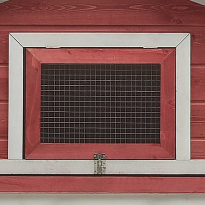 Rabbit Hutch Red 310x70x87 cm Solid Pine & Fir Wood