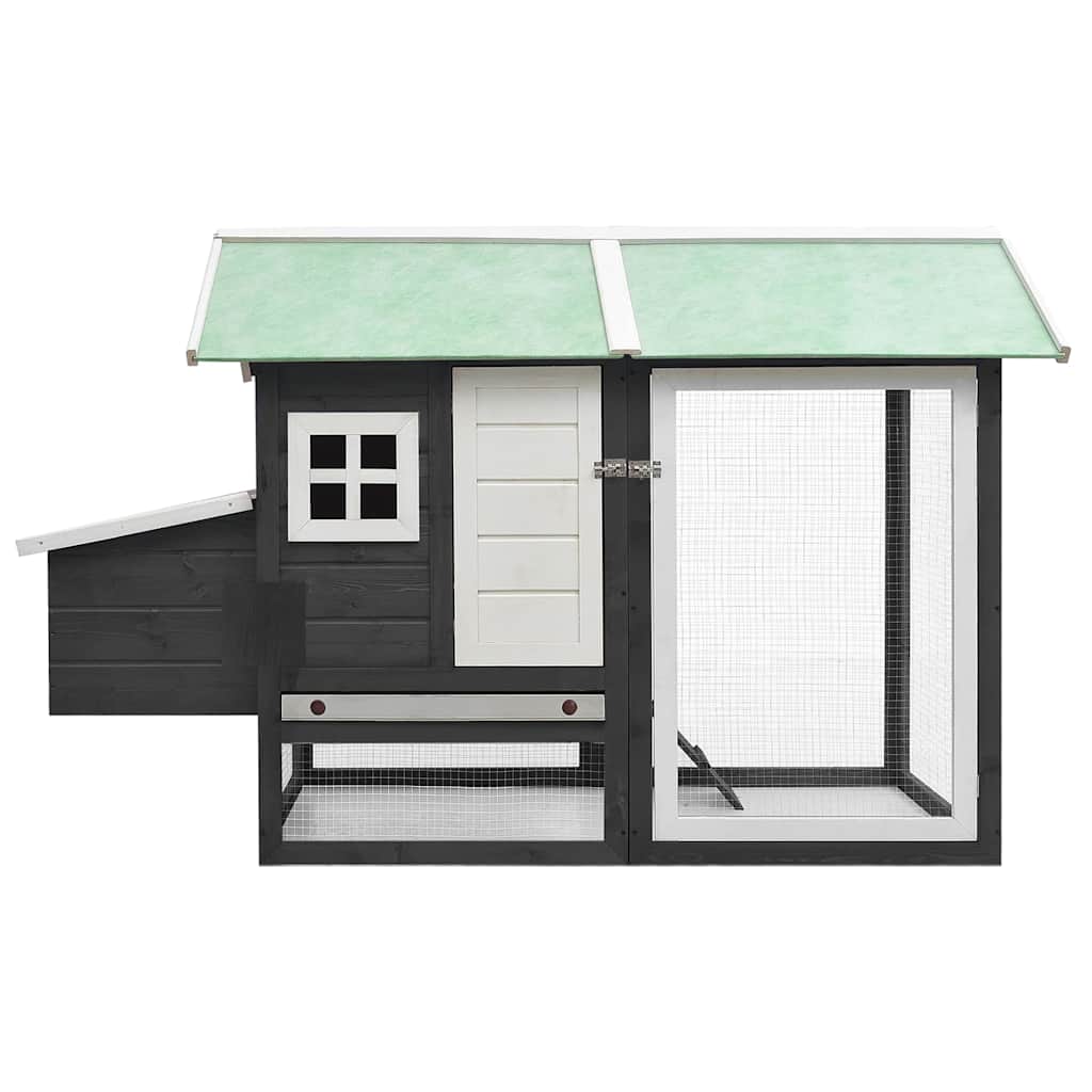 170861 vidaXL Chicken Cage Grey 170x81x110 cm Solid Pine & Fir Wood