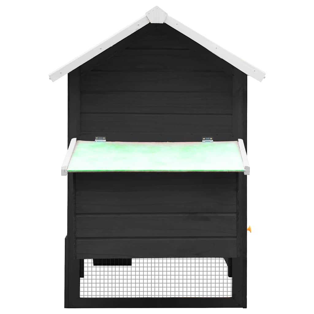 170861 vidaXL Chicken Cage Grey 170x81x110 cm Solid Pine & Fir Wood