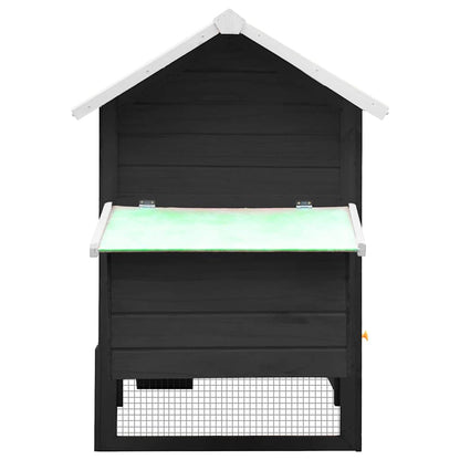 170861 vidaXL Chicken Cage Grey 170x81x110 cm Solid Pine & Fir Wood