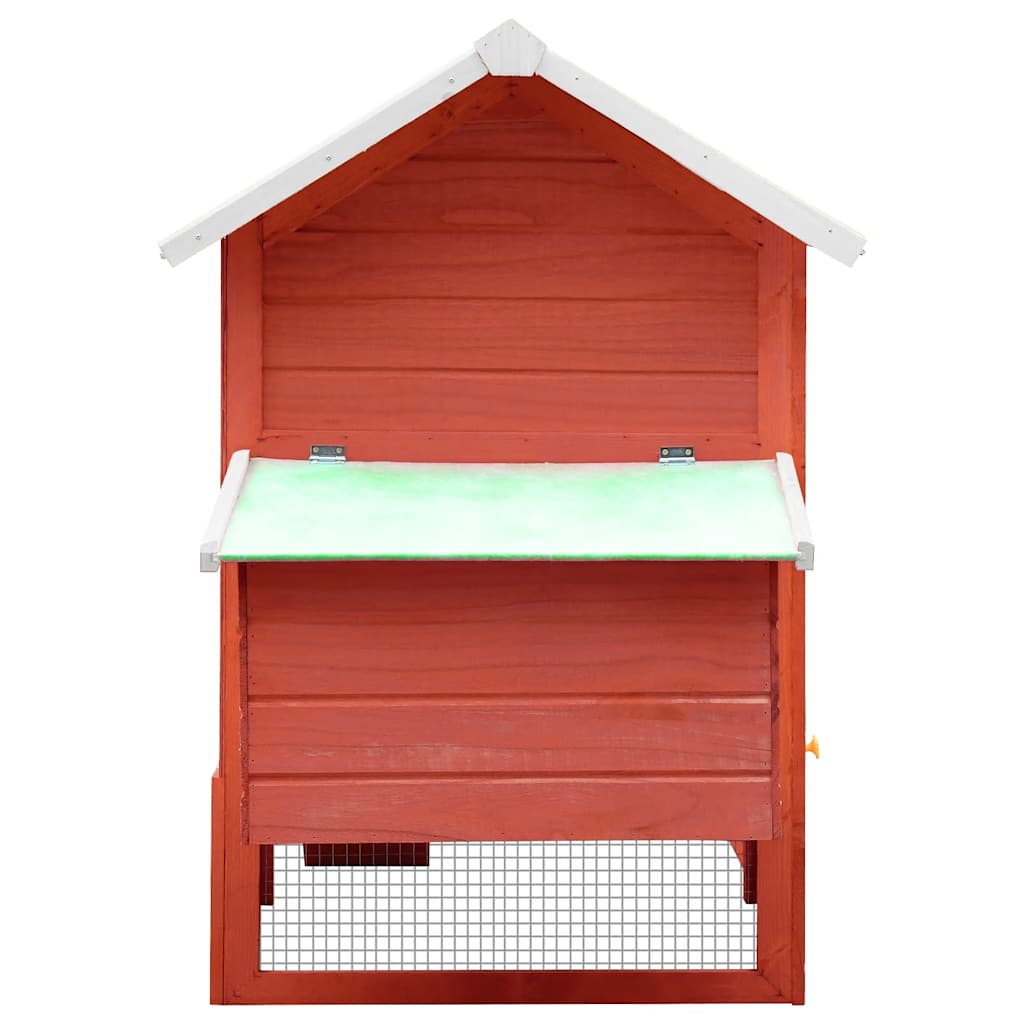 Chicken Cage Red 170x81x110 cm Solid Pine & Fir Wood