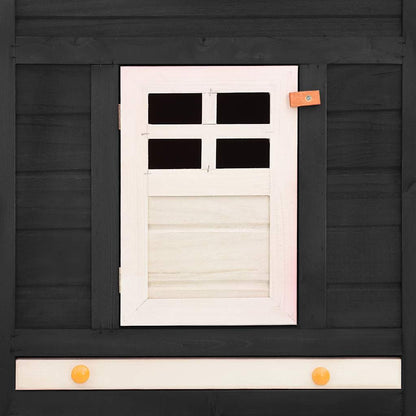 Outdoor Rabbit Hutch with Run Grey and White Solid Fir Wood