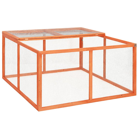 Rabbit Hutch | Orange | Solid Firwood, Steel Wire | Medium | Durable