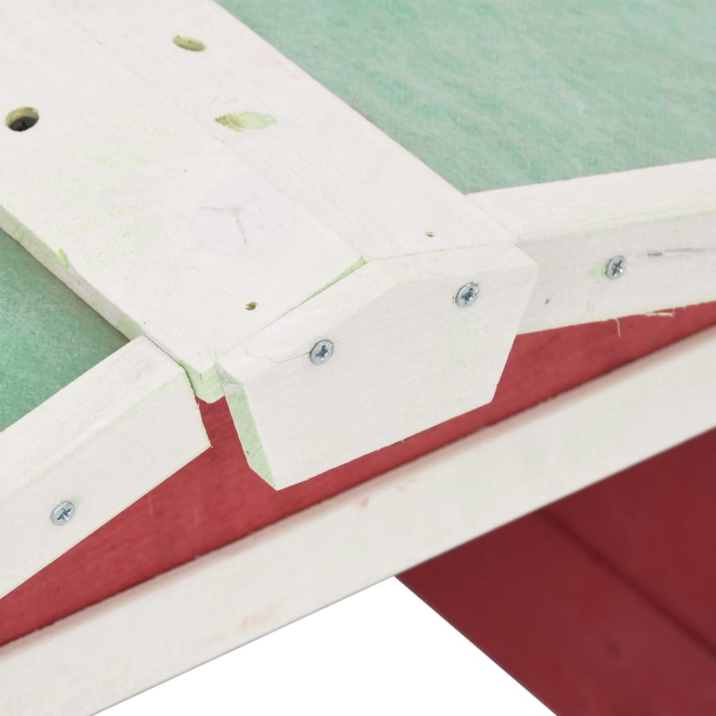 Robotic Lawn Mower Garage 72x87x50 cm Red and White Firwood