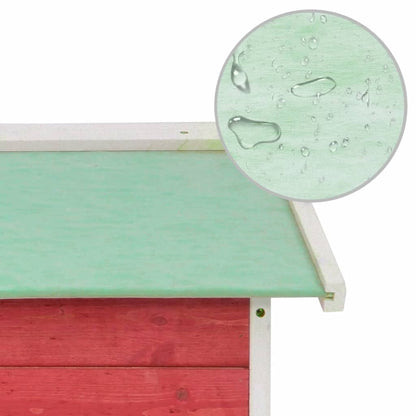 Robotic Lawn Mower Garage 72x87x50 cm Red and White Firwood