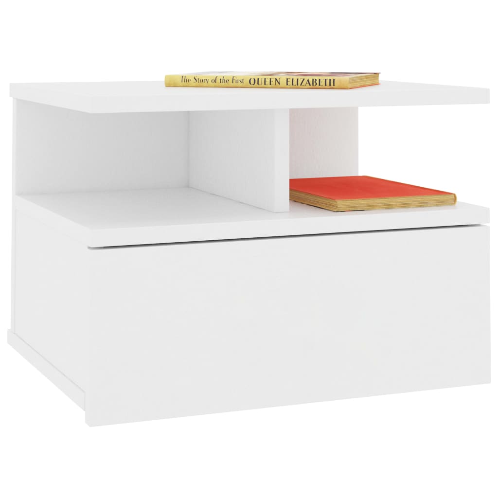 Floating Nightstands 2 pcs White 40x31x27cm Engineered Wood