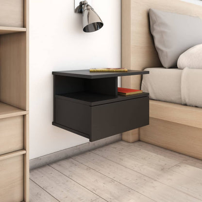 Floating Nightstand Black 40x31x27cm Engineered Wood