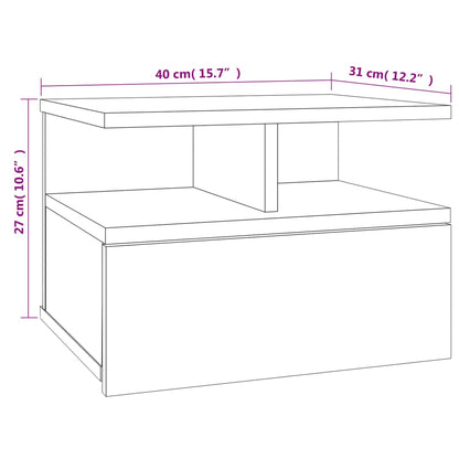 Floating Nightstand Concrete Grey 40x31x27cm Engineered Wood