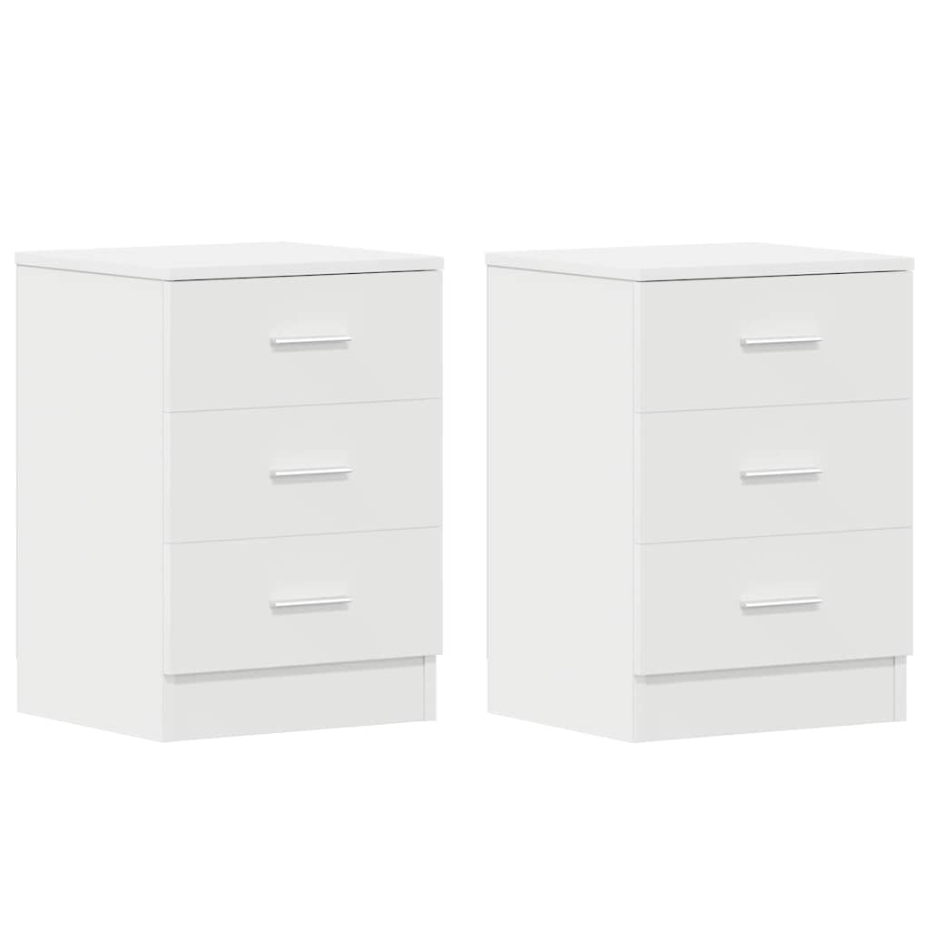 800451 vidaXL Bedside Cabinets 2 pcs White 38x35x56 cm Engineered Wood