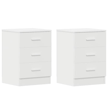 800451 vidaXL Bedside Cabinets 2 pcs White 38x35x56 cm Engineered Wood