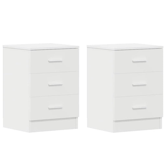 800451 vidaXL Bedside Cabinets 2 pcs White 38x35x56 cm Engineered Wood