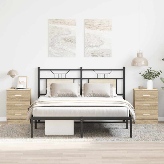 Bedside Cabinets 2 pcs Sonoma Oak 38x35x56 cm Engineered Wood