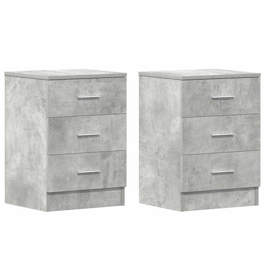 Bedside Cabinets 2 pcs Concrete Grey 38x35x56 cm Engineered Wood