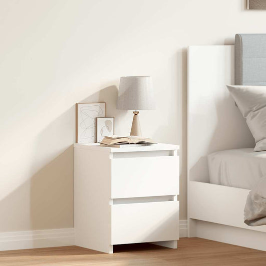 800513 vidaXL Bedside Cabinet White 30x30x40 cm Engineered Wood