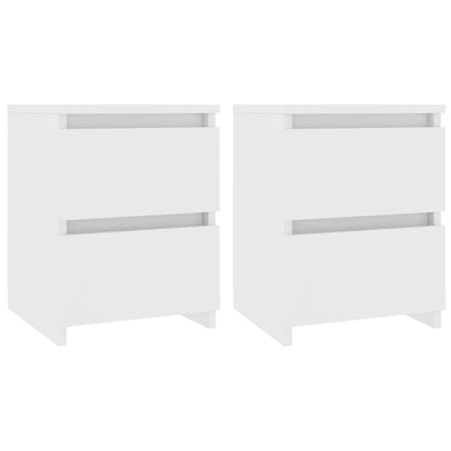 Bedside Cabinets 2 pcs White 30x30x40 cm Engineered Wood