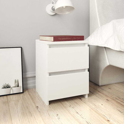 Bedside Cabinets 2 pcs White 30x30x40 cm Engineered Wood