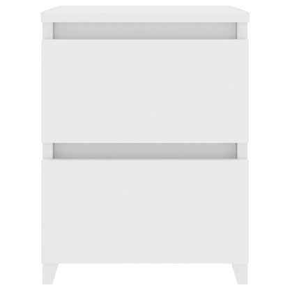 Bedside Cabinets 2 pcs White 30x30x40 cm Engineered Wood