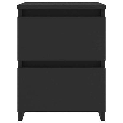Bedside Cabinet | Set of 2 | Black | Engineered wood | 30x30x40 cm