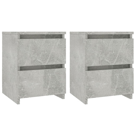 Bedside Cabinets 2 pcs Concrete Grey 30x30x40 cm Engineered Wood