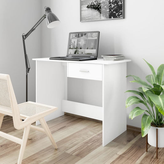 Desk White 100x50x76 cm Engineered Wood